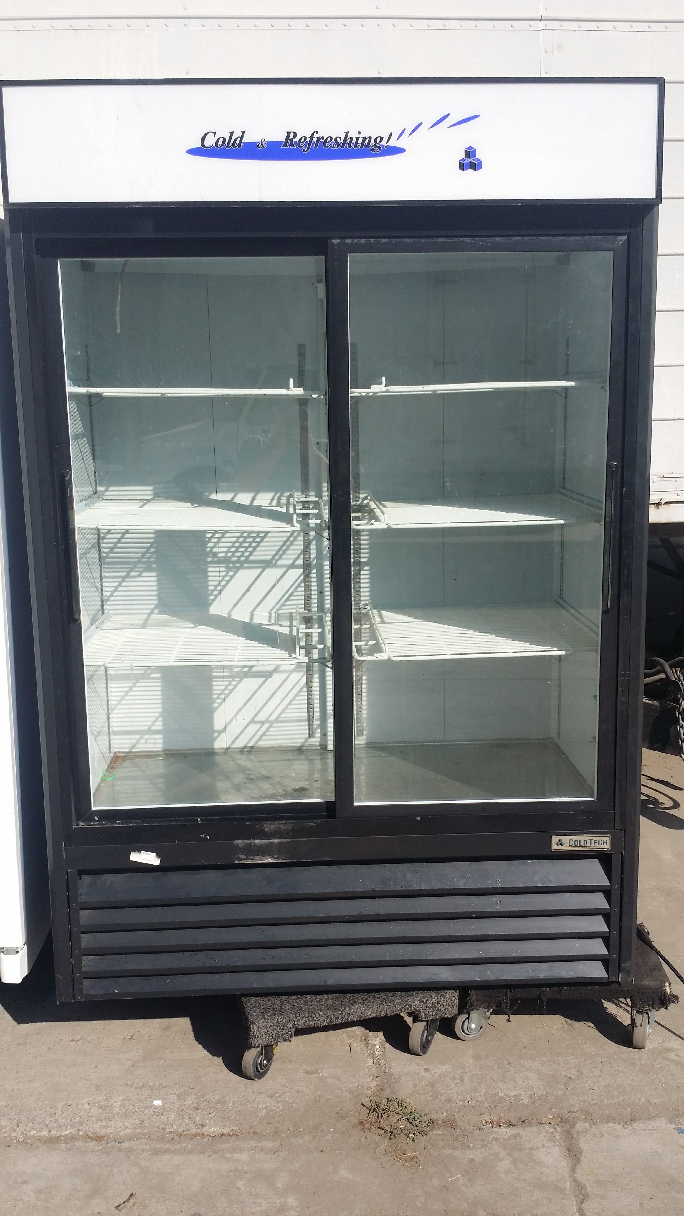 Cold Tech Refrigerator w/ Sliding Glass Doors