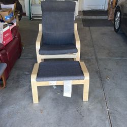 IKEA Chair And Foot Stool - Like New