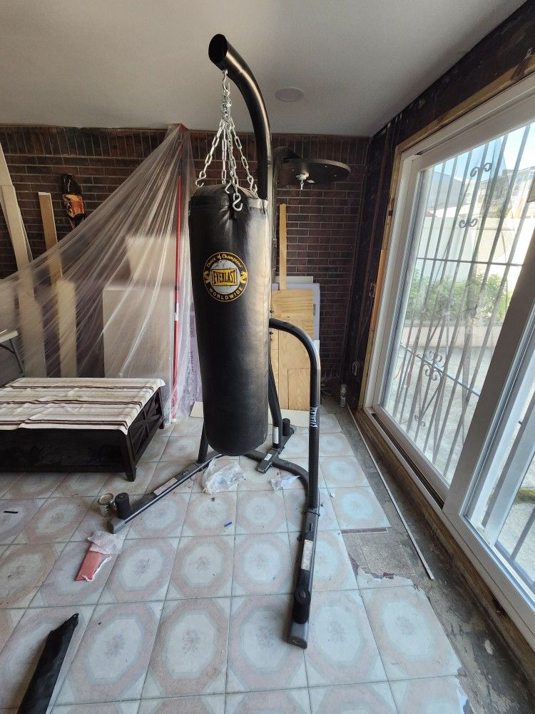punching bag with mount and speed bag attachment