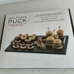 New Wolfgang Puck Natural Edge Slate Serving Tray