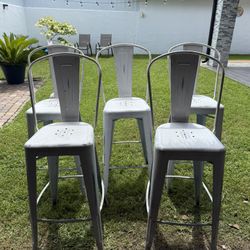 Metal Bar Stools Set of 5  
