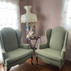 2 Green chairs For Bedrooms And living Room