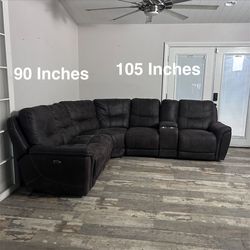 Dual powered recliner sofa section