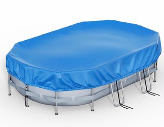 16x10 Oval Pool Cover for 14x8 to 16x10 Bestway&Coleman Above Ground Pools Tear-Resistant & Windproof 5-Layer Heavy-Duty PE Solar Above Ground Pool Co