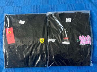 PUMA F1 Miami Go Wild Cotton Graphic T- Shirt and Scuderia Ferrari T-shirt both M.