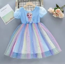 New! 🩵 Girls Beautiful Elsa Dress, Size 7 Yr Old