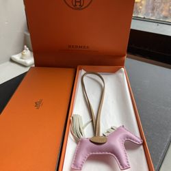 Hermes Milo Lambskin Rodeo Horse Bag Charm 