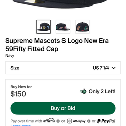 Supreme S logo Macsot fitted hat
