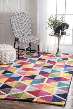 nuLOOM Maris Triangles Area Rug, 6 ft 7 in x 9 ft, Multi