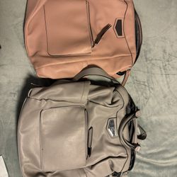 Grey And Pink Purse-backpack Style 