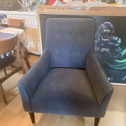 DARK BLUE SUEDE CHAIR