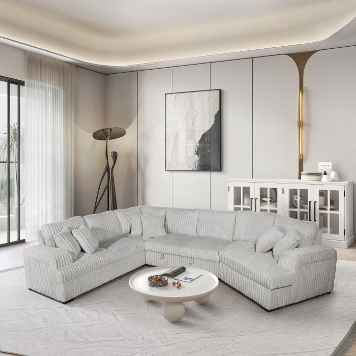 New Half U-Shaped Sectional Couch With Pull Out Bed! 