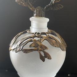 Vtg glass act studio perfume bottle Frosted Glass With Metal Bird Embellishment