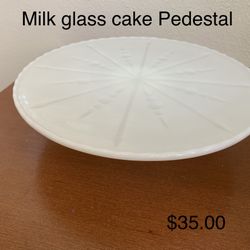Milk Glass Cake Pedestal $35 Vintage 