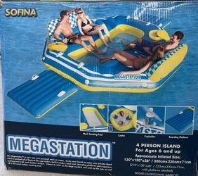 Inflatable 4 Person island NEW still in box . X-posted