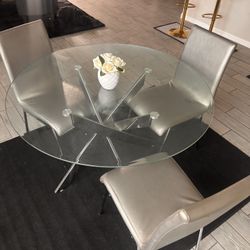 Glass dining kitchen table