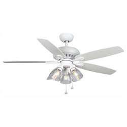 Rockport 52 in. LED Matte White LED Ceiling Fan with Light kit by Hampton Bay NEW
