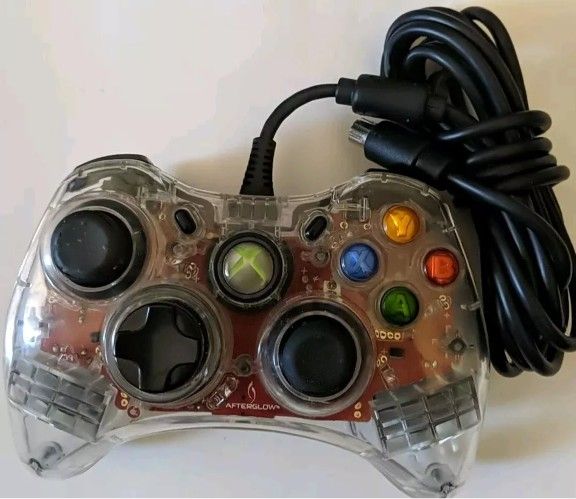 Microsoft XBOX 360 Afterglow Clear Wired Controller PL-3602 - 8' Cable - TESTED!