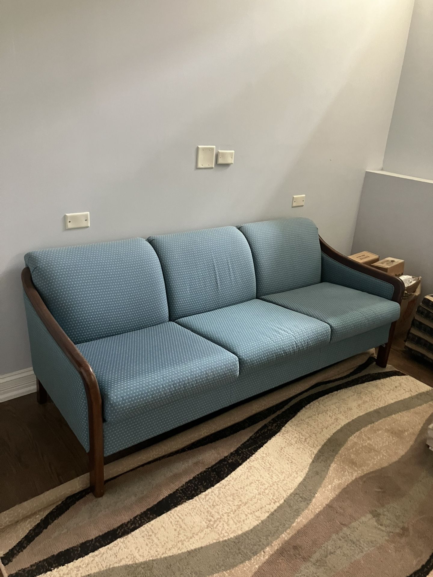 Blue Dotted Couch