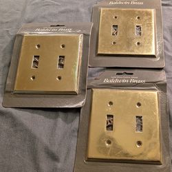 NEW - Baldwin Brass Double Toggle Switch Wall Plates (3)
