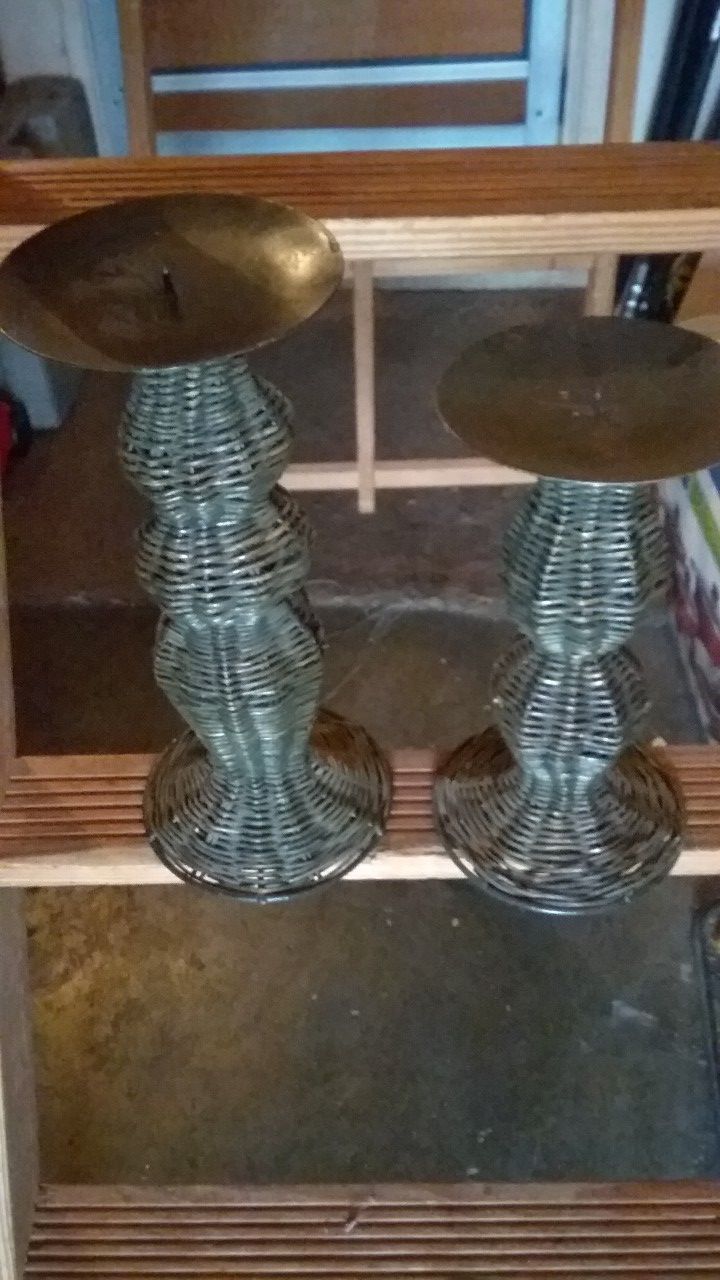 Wicker Candle Sticks Holder-selling together for $15