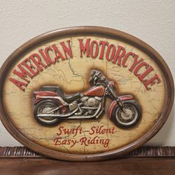 Vintage American Motorcycle Plaque Sign Swift-Silent Easy-Riding