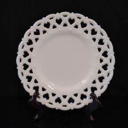 Vintage Westmoreland "Forget Me Not" Milk Glass Plate 