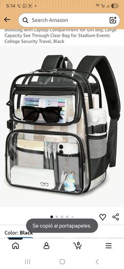 Clear Backpack for School, Heavy Duty PVC Transparent Bookbag with Laptop Compartment for