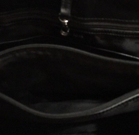 Michael Kors Large Black Logo Tote With Silver Accents