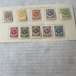 Memel Complete Set Of Stamps 1923 141-150 