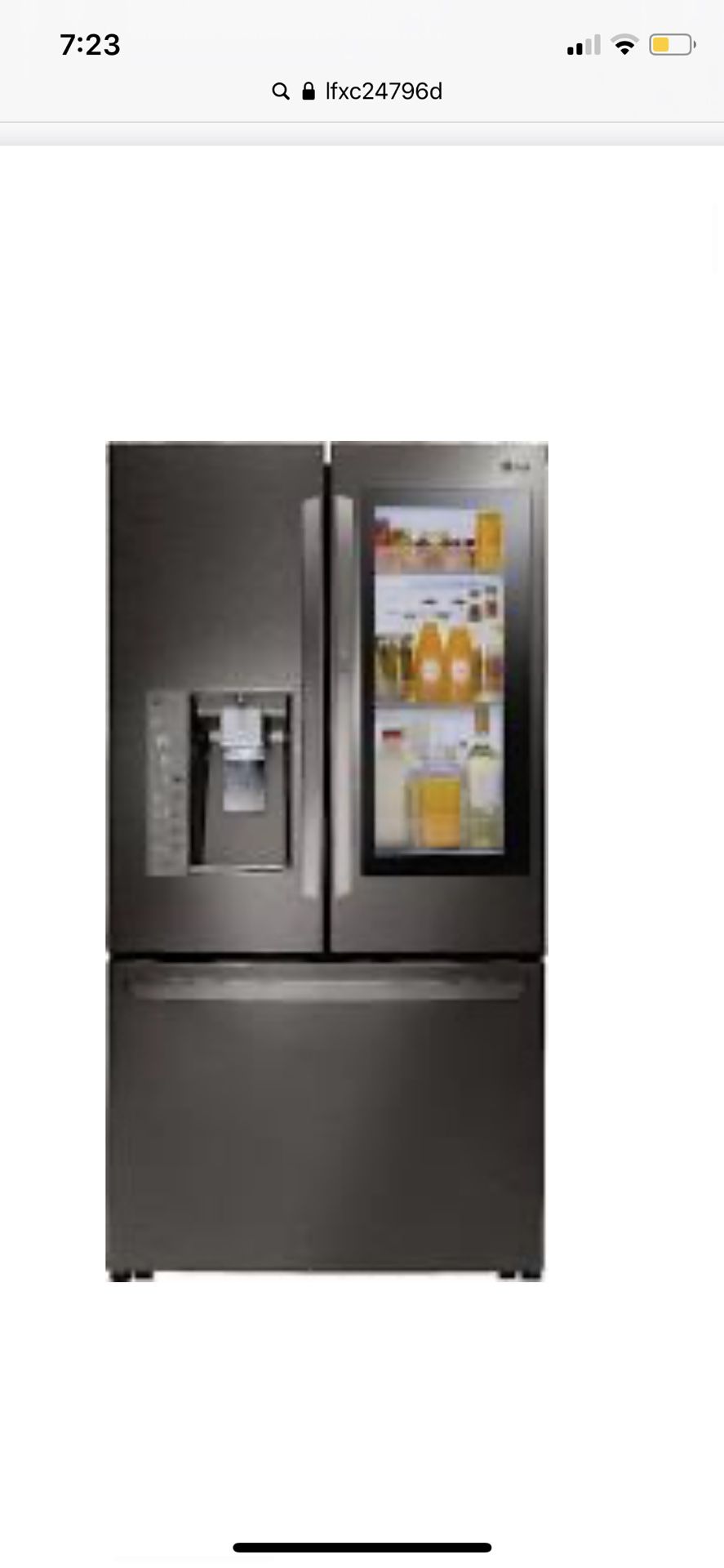 Smart fridge refrigerator with InstaView technology and extended warranty
