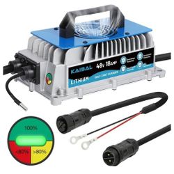 Lithium Battery Charger 48 Volt/58.4V 18A for 48V (51.2V) LiFePO4 Battery 1250W Lifepo4 Battery Charger 48 Volt for Golf Cart Forklift Retails $165