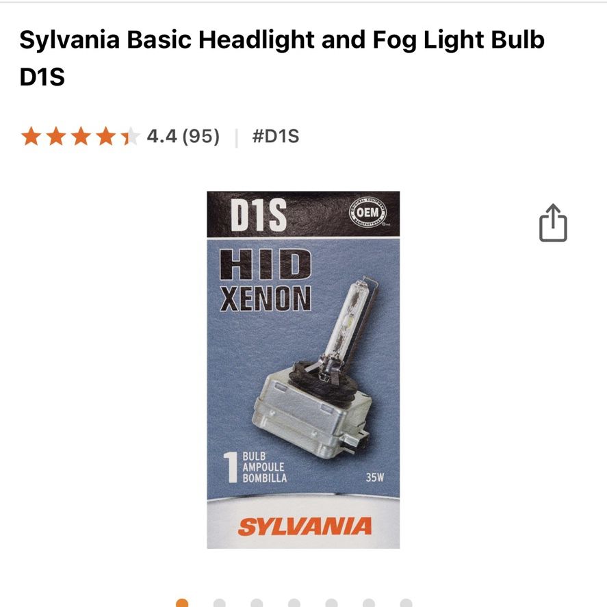 Sylvania Basic Headlight and Fog Light Bulb D1S