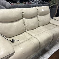 White Leather Sofa Recliner