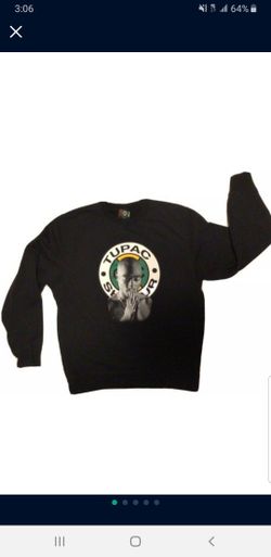 2PAC SHAKUR CROSS COLOURS LIMITED EDITION HIP HOP 80'S EDITION MEN'S THICK BAGGY FIT CREWNECK SWEATSHIRT SIZE LARGE BLACK BRAND NEW WITH OUT TAGS .