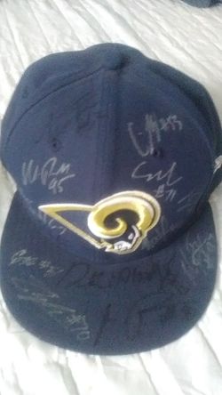 Los Angeles Rams hat signed by the whole team including Jared Goff