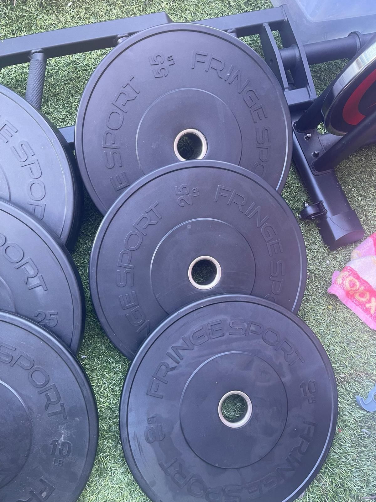 I'M SELLING THE COMPLETE SET, consisting of 6 weights (255 lbs, 225 lbs, and 2 x 10 lbs), plus the bar. This set is for sale at a professional store f