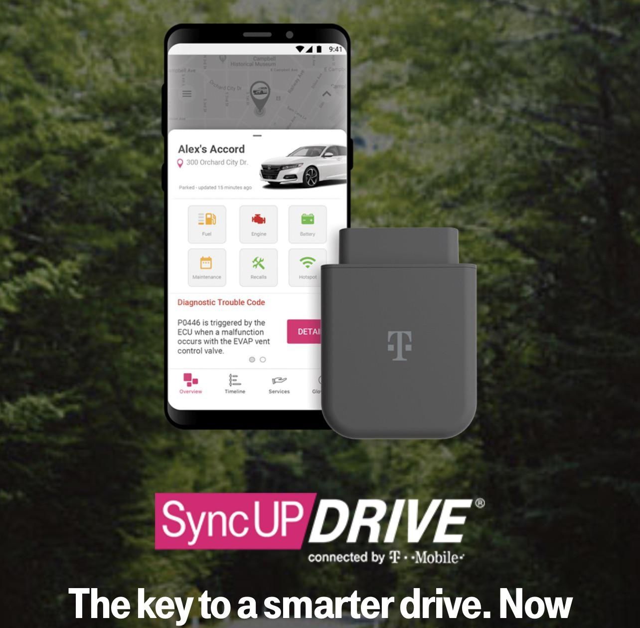 T-Mobile SyncUP Drive SD-7000T OBD II WIFI GPS Car Tracker & Health Data In App