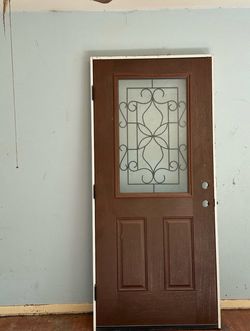 New wooden front door