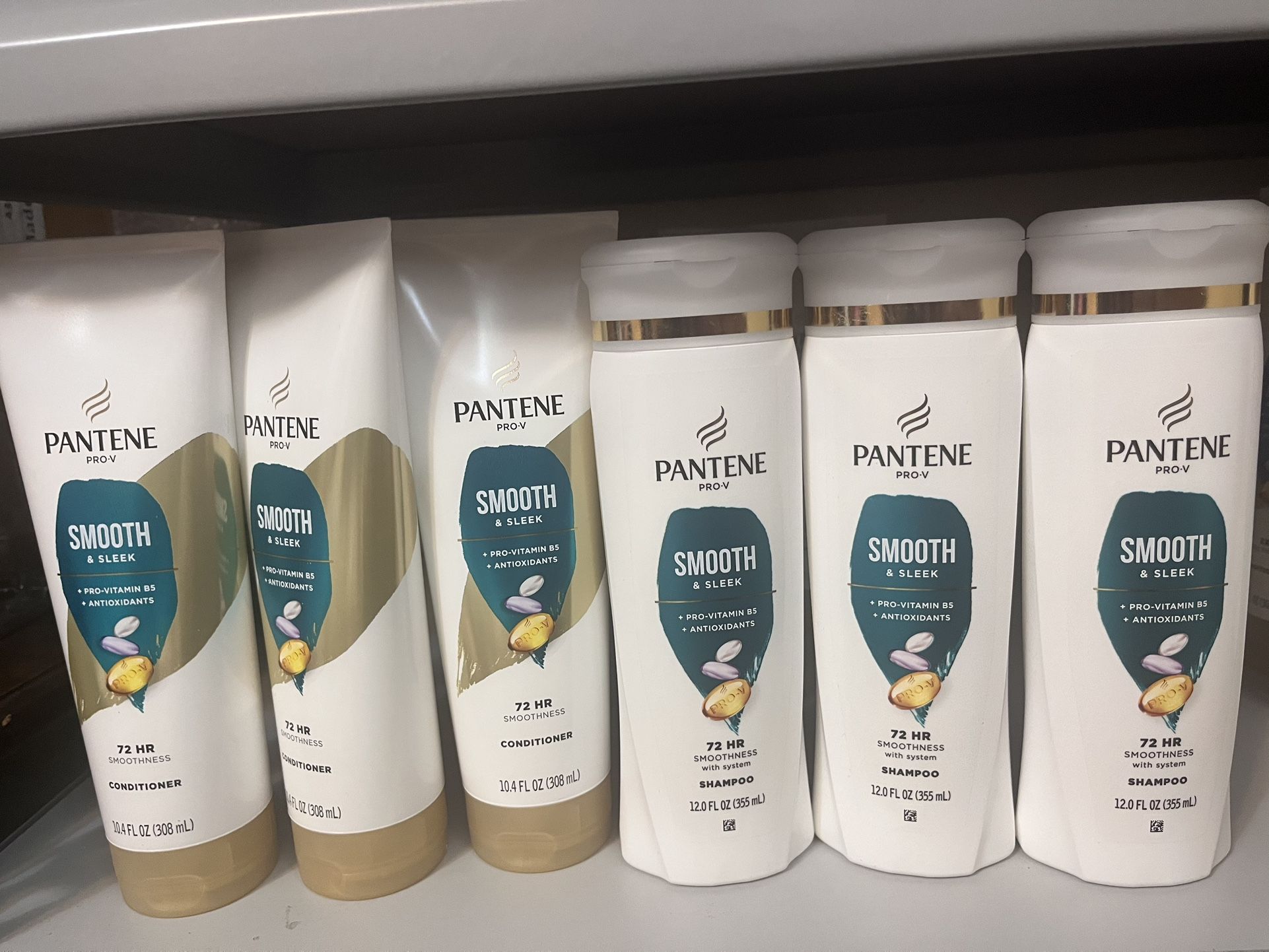 Pantene Smooth 3 Shampoo And3 Conditioner For $18