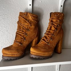 LILIANA SHOES MONCLAIR-4 HIGH HEEL BOOTS Women – Camel Size 11