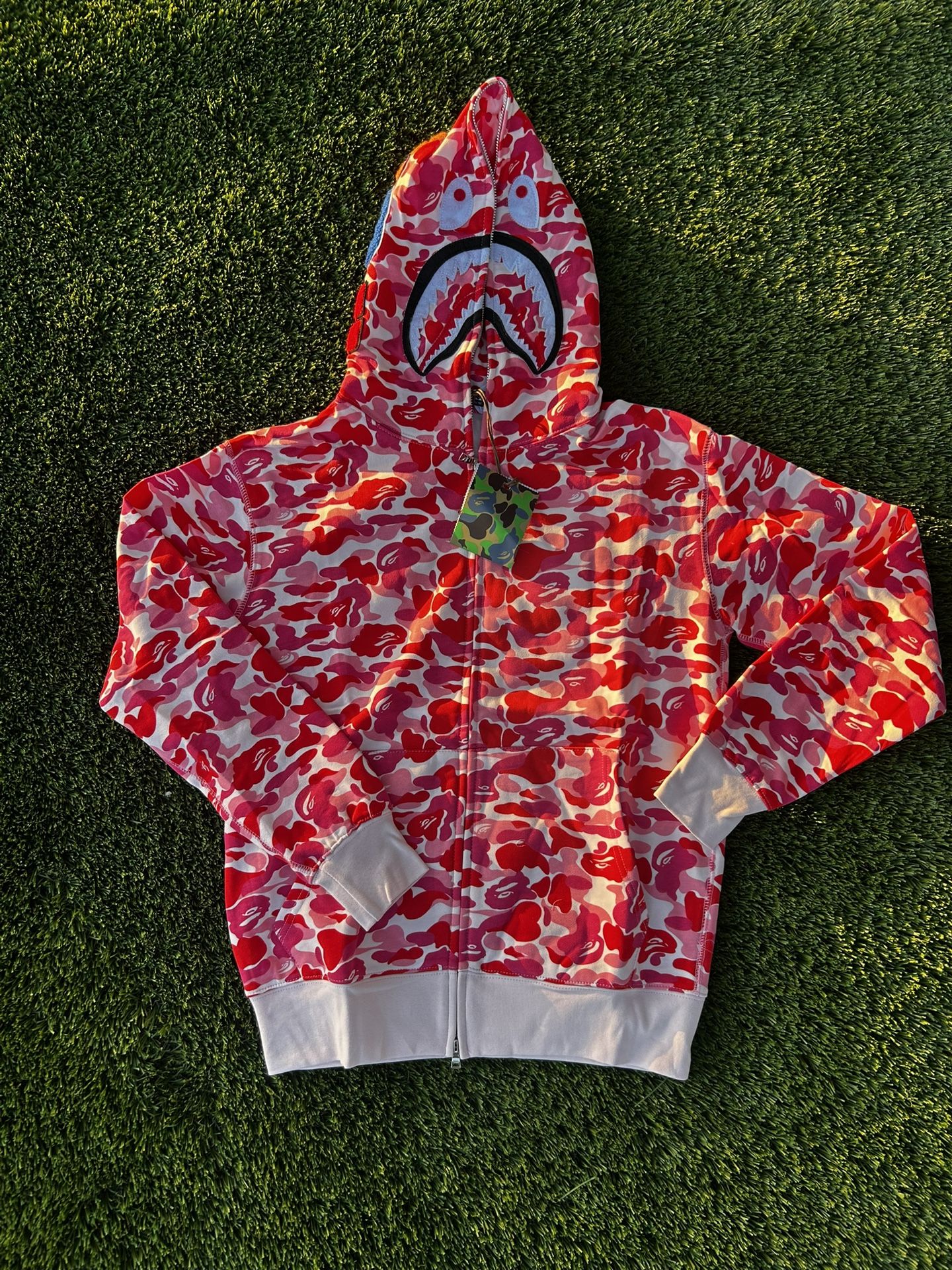 BAPE ABC Camo Shark Full Zip Hoodie Pink