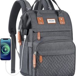Diaper Bag Backpack, Large for Travel with USB Charging Port for Moms Dads,Waterproof for Unisex Baby (Dark Grey)