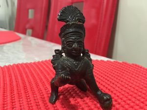 Photo Vintage goddess carved in bronze very old small rare piece
