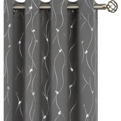 Gray Blackout Curtains for Bedroom/Living Room 84 Inch
