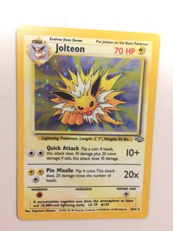 Rare Jolteon Holographic Pokemon Card