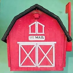 EZ U.S. Mail Box Rural Red Barn Shed