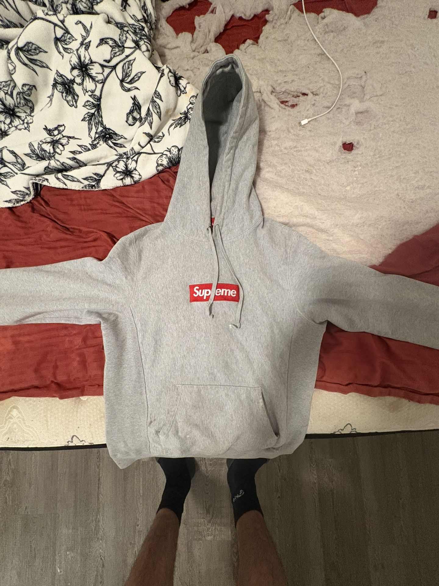 Gray Supreme Hoodie