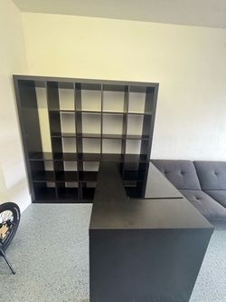 Desk L shape or can be solo Book shelf $300