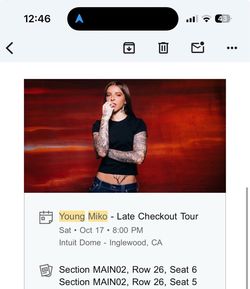 Saturday night two tickets 🎫